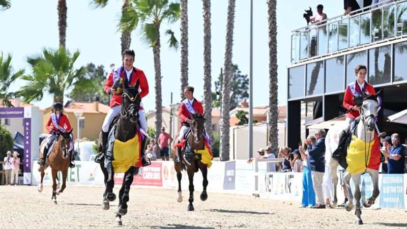 Jumping : les young riders belges sacrés champions d’Europe à Oliva !